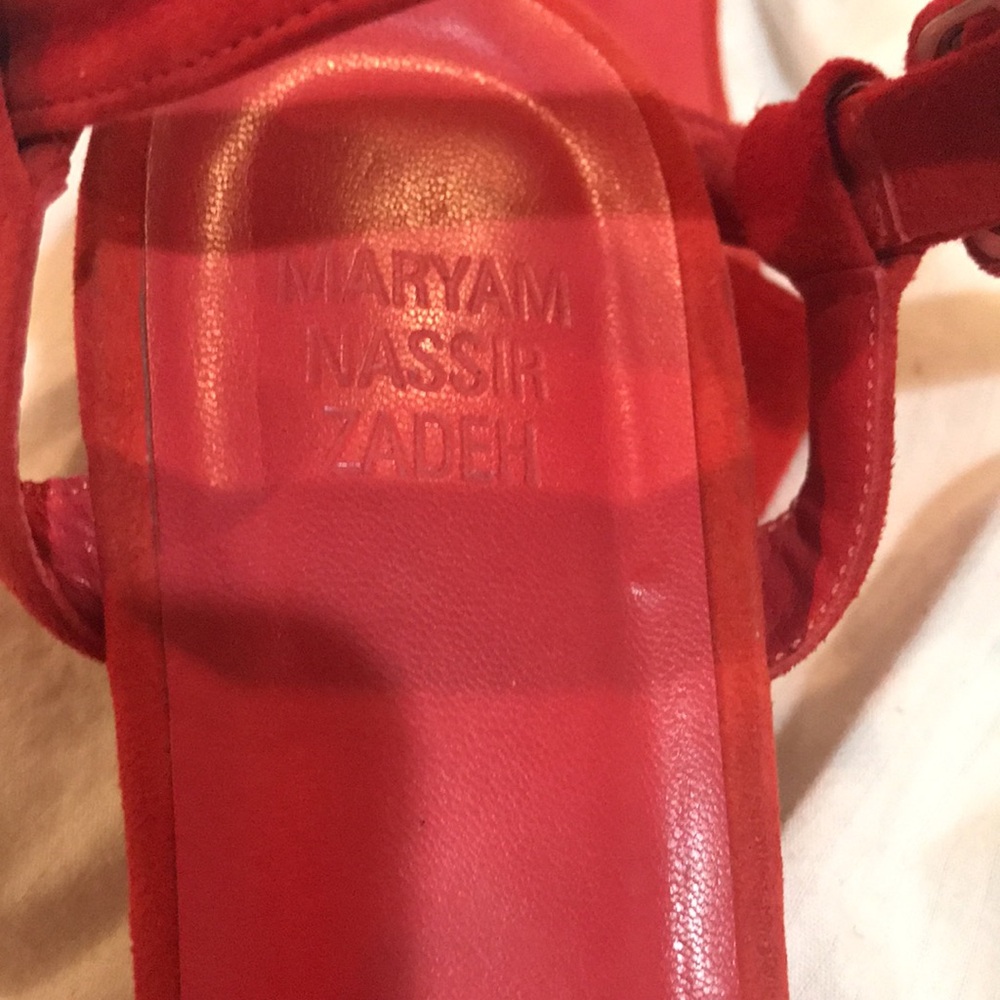 Maryam Nassir Zadeh Red suede Sandal Size 37.5 - Picture 6 of 7